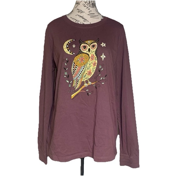 Life Is Good Tops - NWT Life Is Good Purple Women's Owl Tee size Large